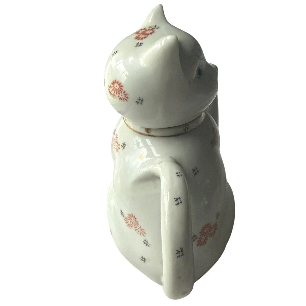 Vintage‎ 1970s Porcelain Cat Teapot Figural Made in China Cottagecore Cat Lover